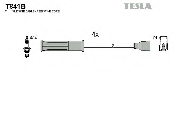 T841B Tesla Комплект дротів запалювання