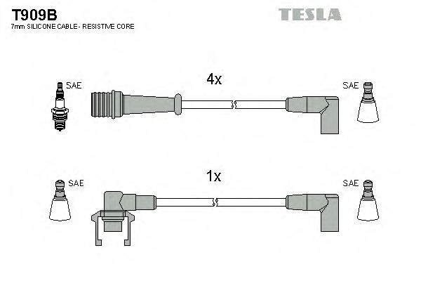T909B Tesla Комплект дротів запалювання для Renault Safrane