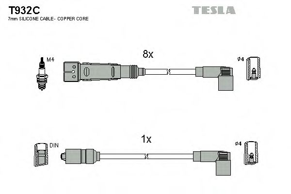 T932C Tesla Комплект проводов зажигания