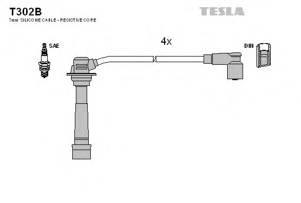 T302B Tesla Комплект проводов зажигания для Mazda Xedos 6