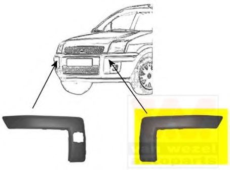 1811581 Van Wezel Облицовка бампера для Ford Fusion