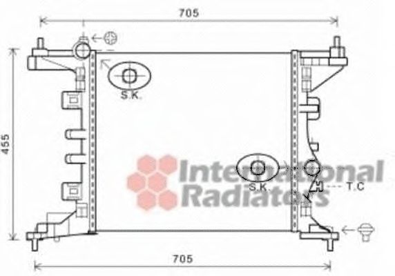 37002568 Van Wezel Радіатор охолодження двигуна для Opel Meriva