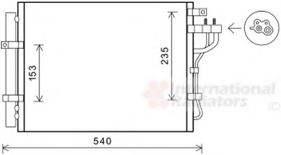 83005188 Van Wezel Радиатор кондиционера для Kia Picanto