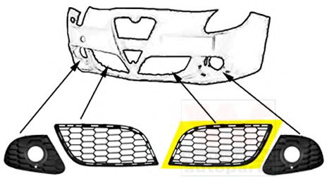 0113595 Van Wezel Вентиляційна решітка бампера для Alfa Romeo Giulietta