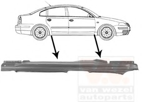 5836104 Van Wezel Поріг для Volkswagen Passat