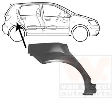 8251148 Van Wezel Крыло заднее для Hyundai Getz