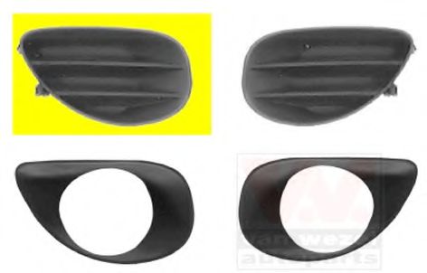 5432592 Van Wezel Вентиляційна решітка бампера для Toyota Yaris