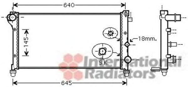 17002379 Van Wezel Радіатор охолодження двигуна для Fiat Panda