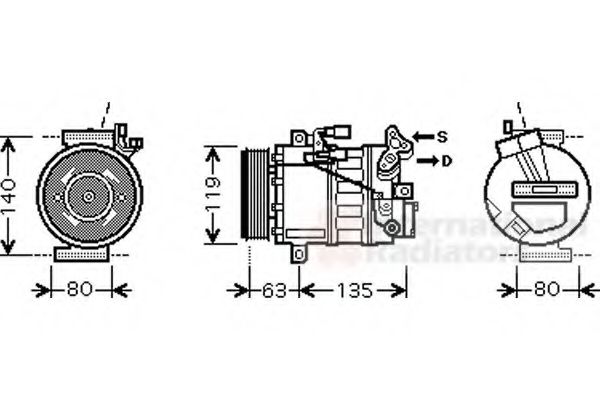 Компресор кондиціонера Van Wezel 4300K392