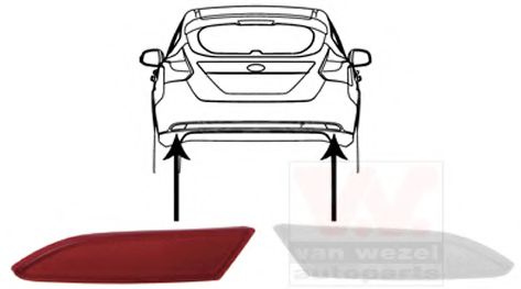 1945939 Van Wezel Светоотражатель для Ford Focus