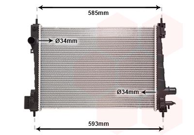 37012721 Van Wezel Радіатор охолодження двигуна для Opel Karl