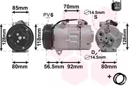 1800K394 Van Wezel Компрессор кондиционера