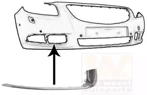 3850582 Van Wezel Облицювання бампера для Opel Insignia