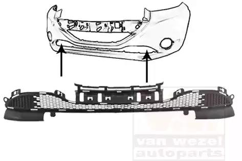 4034599 Van Wezel Вентиляционная решетка бампера для Peugeot 208