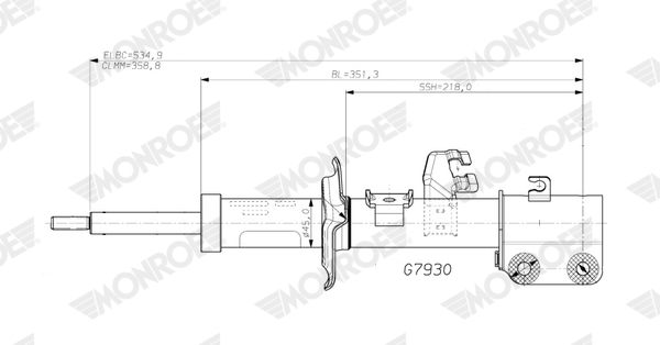 g7930 Monroe Стойка амортизатора для Nissan Micra