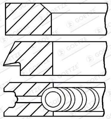 08-528500-00 Goetze Комплект поршневих кілець для Alfa Romeo 75