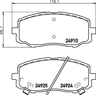 2491001 Textar Гальмівні колодки для Hyundai i20