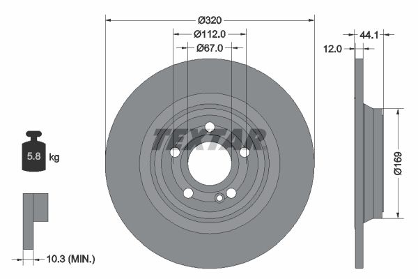 92324303 Textar Тормозной диск