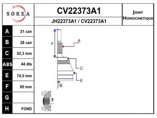 CV22373A1K EAI ШРУС