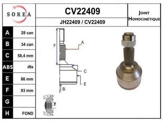 CV22409K EAI ШРУС