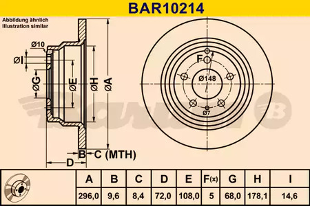 bar10214 Barum Тормозной диск
