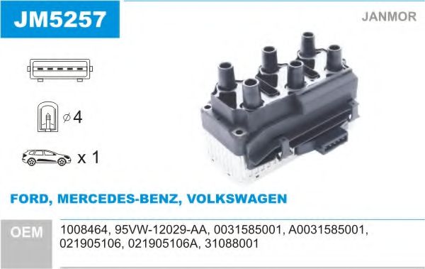 JM5257 Janmor Котушка запалювання