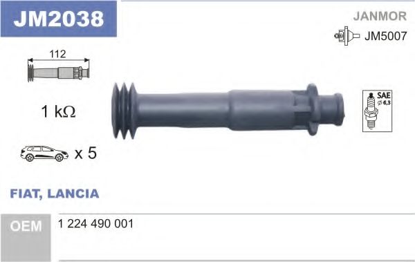 JM2038 Janmor Наконечник котушки запалювання