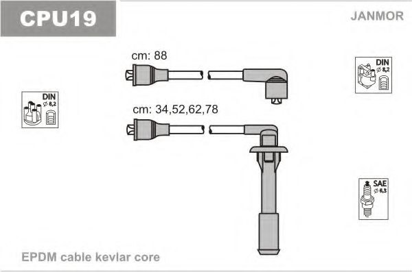 CPU19 Janmor Комплект проводов зажигания