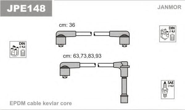 JPE148 Janmor Комплект проводов зажигания для Toyota Celica
