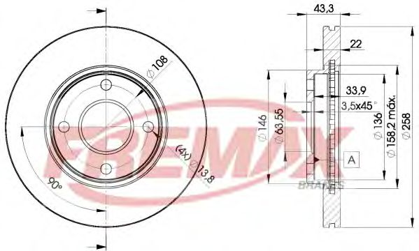 BD-5344 Fremax Тормозной диск
