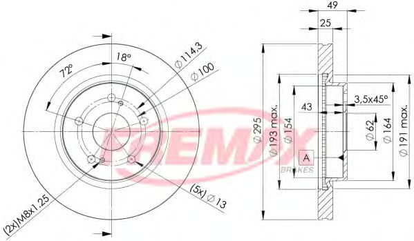 BD-4803 Fremax Тормозной диск для Suzuki Grand Vitara