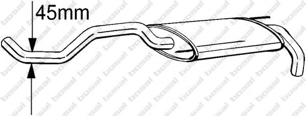233-393 Bosal Глушник вихлопних газів кінцевий для Volkswagen Polo
