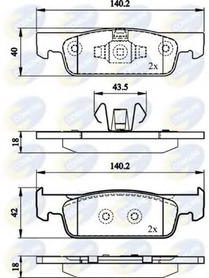 CBP02144 Comline Гальмівні колодки