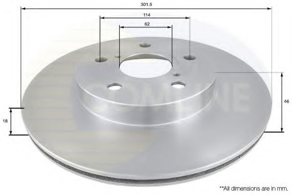 Тормозной диск Comline ADC0174V для Toyota RAV4