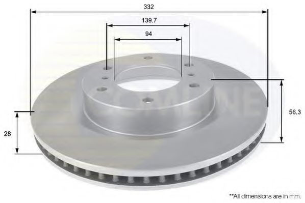 Тормозной диск Comline ADC0379V для Mitsubishi Pajero