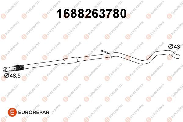 1688263780 Eurorepar Средний глушитель выхлопных газов для Fiat 500
