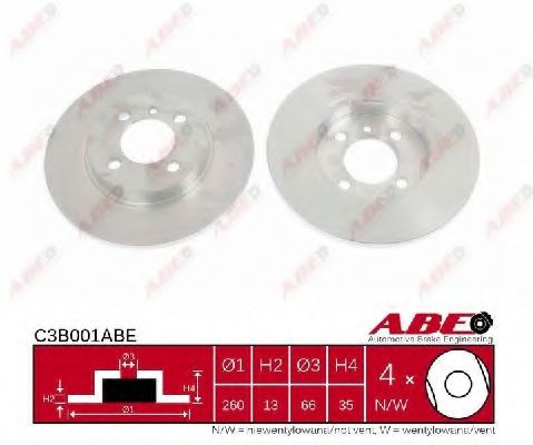 C3B001ABE ABE Тормозной диск для BMW 3 Series