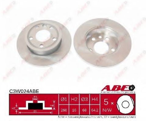 C3W024ABE ABE Тормозной диск для Volkswagen Transporter