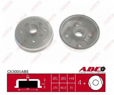 C63001ABE ABE Тормозной барабан