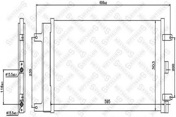 10-45619-SX Stellox Радіатор кондиціонера для Fiat Doblo