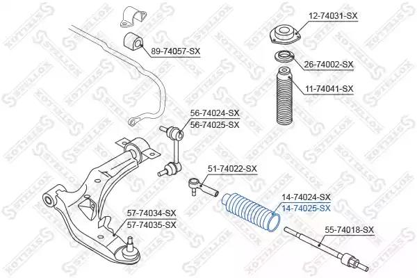 14-74025-SX Stellox Пильник кермової рейки для Nissan 350 Z