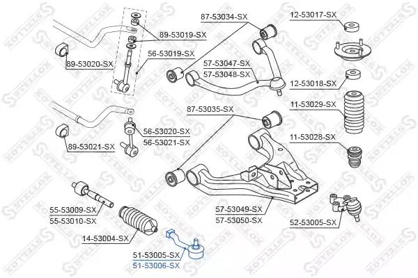 51-53006-SX Stellox Наконечник рулевой тяги для Kia Sorento