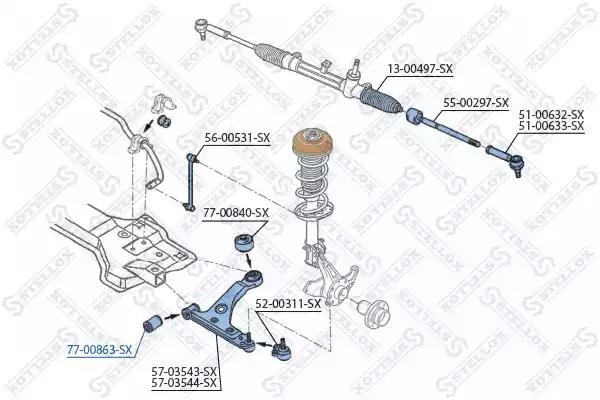 77-00863-SX Stellox Сайлентблок важеля