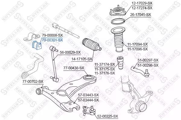79-00301-SX Stellox Втулка стабілізатора для Toyota RAV4