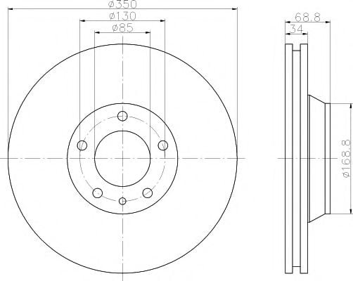 8DD 355 109-761 Hella Pagid Гальмівний диск
