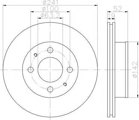 8DD 355 110-641 Hella Pagid Гальмівний диск для Hyundai Accent