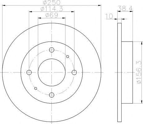 8DD 355 111-531 Hella Pagid Гальмівний диск