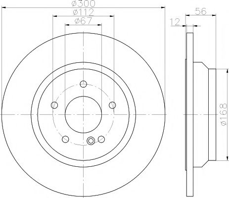8DD 355 115-411 Hella Pagid Гальмівний диск