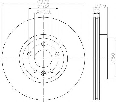 8DD 355 116-191 Hella Pagid Гальмівний диск для Volvo XC60
