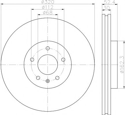 8DD 355 117-191 Hella Pagid Тормозной диск